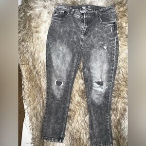 Boys Distressed Black Skinny Jeans
